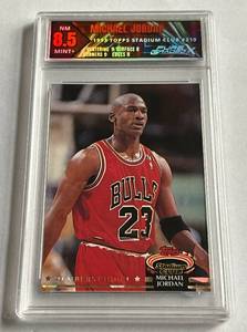 lot 14E image: Michael Jordan Graded 8.5 NM-MT 1993 Topps Stadium Club #210 Basketball Card
