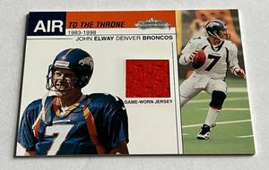 lot 16E image: John Elway Game Worn Relic 2002 Fleer Showcase Football Card