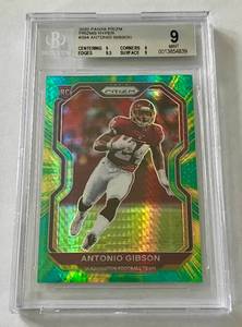 lot 203B image: Antonio Gibson RC 175 Beckett 9 Mint 2020 Prizm Hyper #384, numbered 085175, Rookie Football Card