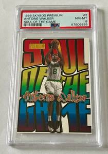 lot 197B image: Antoine Walker PSA 8 NM-MT 1998 Skybox Premium Soul of the Game #2 Basketball Card