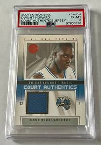 lot 196B image: Dwight Howard 500 Game Worn Relic 2004 Skybox E-XL Court Authentics Jersey #CA-DH Basketball Card PSA 6 EX-MT