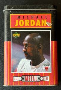 lot 15 image: Michael Jordan Upper Deck 4 Card Metal Set - Basketball