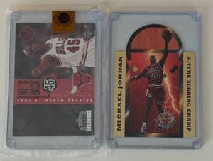 lot 17 image: Michael Jordan 2 Limited Edition Numbered Basketball Card Lot