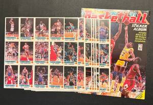 lot 27 image: 1009-91 NBA Basketball Sticker Album with Stickers - Cards