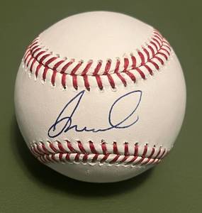 lot 23 image: Jose Miranda Signed Baseball with Beckett COA - Rawlings OMLB Manfred Ball - Minnesota Twins