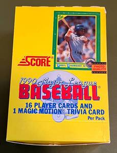 lot 57 image: 1990 Score Baseball 36 Pack Box - Sealed Baseball Cards - Iconic Bo Jackson Shoulder Pads Card