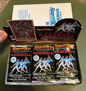 lot 63 image: 1987 Sportflics Baseball 36 Pack Card Box