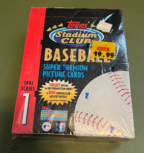 lot 64 image: 1993 Topps Stadium Club Series 1 Sealed 36 Pack Box - Baseball Cards