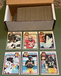 lot 55 image: 1979 Topps Football Partial Set wStars - Dorsett 2nd Year, OJ Simpson, Tarkenton, Bradshaw, Harris, Greene, Several Hundred Cards