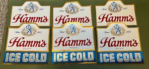 lot 90C image: Hamms 6 Vintage Ice Cold Beer Stickers