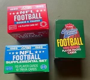lot 200 image: 1989 Score Supplemental, 1990 Score Rookies and Traded, 1990 Fleer Update Sets - Football Cards