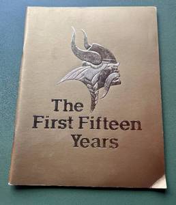 lot 191 image: Minnesota Vikings Vintage 1975 The First Fifteen Years Magazine - Football