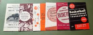 lot 188 image: (6) Vintage Minnesota State Basketball State Tournament Programs - 1942-1953 - Vintage