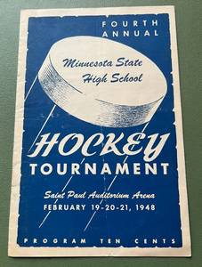 lot 187 image: 1948 Minnesota State High School Hockey Tournament Program