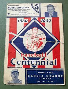 lot 186 image: 1839-1939 Baseball Centennial Scorebook - Vintage