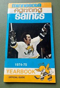 lot 183 image: Minneapolis FIghting Saints Hockey 1974-975 Yearbook Program