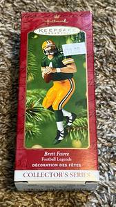lot 34E image: Brett Favre Christmas Ornament Collectors Series by Hallmark - Green Bay Packers Football