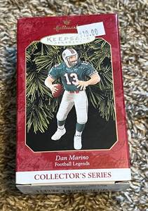 lot 37E image: Dan Marino Christmas Ornament Collectors Series by Hallmark - Miami Dolphins Football