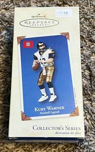 lot 39E image: Kurt Warner Christmas Ornament Collectors Series by Hallmark - St. Louis Rams Football