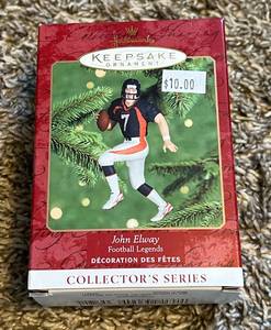 lot 41E image: John Elway Christmas Ornament Collectors Series by Hallmark - Denver Broncos Football