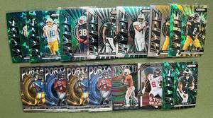 lot 80 image: 2023 Prizm 59 Card Green and Silver Rookies, Stars, Pink Prizm, Legends, and HOF Football Cards