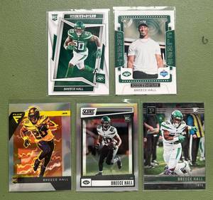 lot 84 image: Breece Hall 5 Card RC Rookie Football Lot