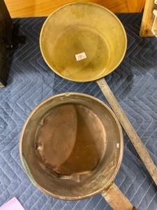 Set of 2 - Antique copper pots.