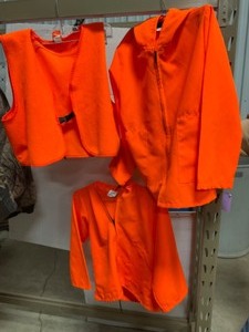3 count  - Blaze Orange, light vest & light jacket