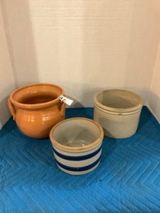 Set of 3 - Pottery Containers