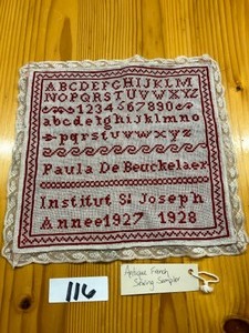 Antique French sewing sampler.