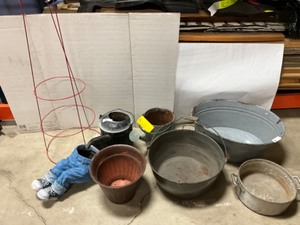 7 - Garden planters and tomatoes stand.