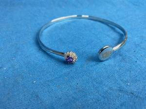 lot 48 image: New Jay-Aimee Designs 58 Script Bracelet Sterling Silver Amethyst