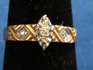 lot 58 image: 18K Gold Over Silver Ring Size 7
