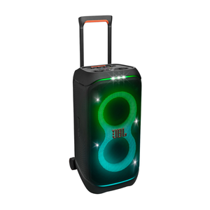 lot 24 image: New JBL PartyBox Stage 320 Portable Party Speaker with Wheels. Retails for $780