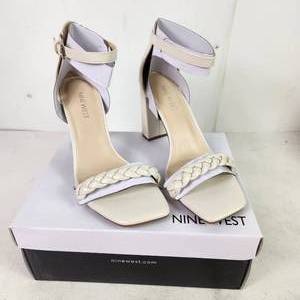 New Nine West Braided Double Band Heel Cream Style wnALLHA3 Size 9.5