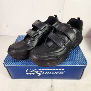 Mens Black EZ Strider Velcro Tennis Shoes Size 10W Excellent Condition