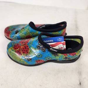 Womens Sloggers Garden Clogs Floral With Comfort Insoles Size 7