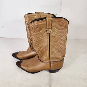 Womens Light BrownDark Brown Toes Cowboy Boots Size 5-12 Good Condition