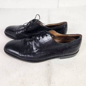 Mens Black Laced Dress Shoes Size 11 Made In Italy Good Condition