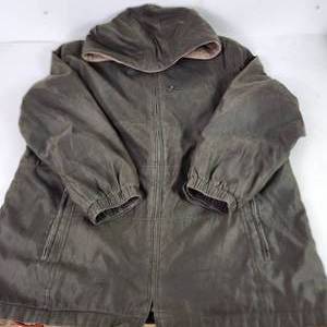 Womens Green Fleeced Lined Hooded Jacket Pockets North Crest Size 18 Great Condition