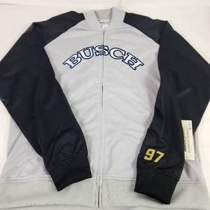 Mens Busch #97GrayBlack Team Caliber Polyester Jacket Size L New