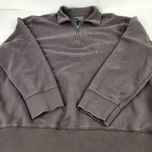 Mens Woolrich Green Pullover Sweatshirt 14 Zip Pocket On Left Sleeve Size XL Good Condition
