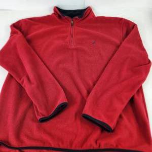 Mens Nautica Fleece Pull Over 34 Zip RedBlue Size XL Good Condition