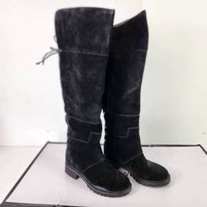 Womens Black Suede Boots Ties In The Back Size 5-12 New