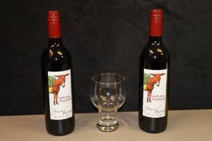 lot 207 image: Gift-ItPrairie Berry Red Ass Rhubarb South Dakota Winery Two-Unopened 750ml Bottles