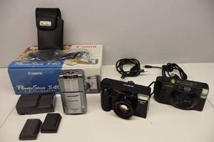 lot 292 image: Cannon CamerasCanon PowerShot S40vDigital Camera WBatteries and Charger, Canon Snappys, Canon AF35ML