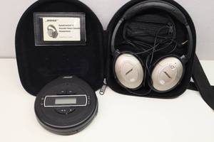 lot 297 image: Bose QuietComfort-2 Noise Cancelling Headphones, Bose Compact Disc Player No. PM-1