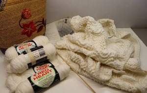 lot 320 image: Baby Layettes Knit Crochet Baby Blanket Project Started