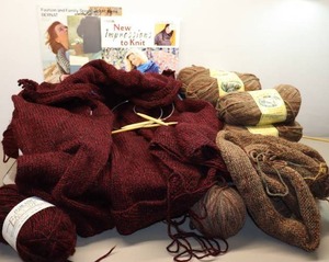 lot 309 image: Knit Crocheted Cardigan Sweater Project Started wAdditional Yarn