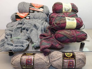 lot 310 image: Knit Crocheted Cardigan Sweater Project Started wAdditional Yarn